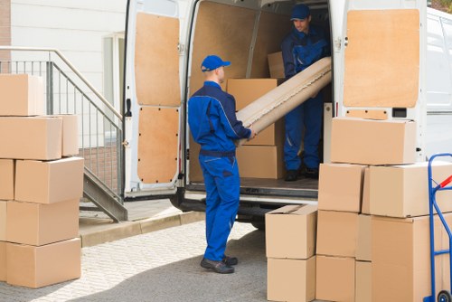 Moving team preparing a relocation in West Kensington