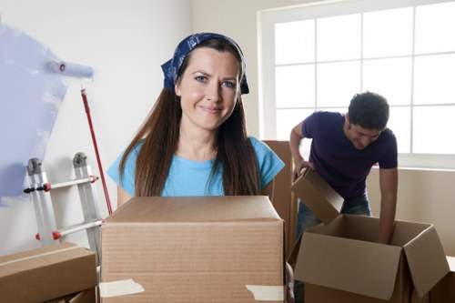 Packing materials and organised boxes ready for a West Kensington relocation