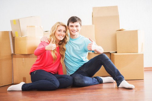 Customer choosing a protected payment method for movers services