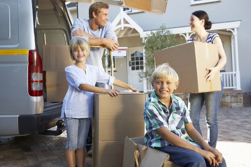 Carefully packed items prepared for removal van transport