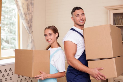 Packing and loading boxes in a Westkensington apartment