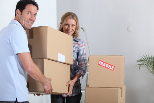 Professional movers coordinating a West Kensington relocation